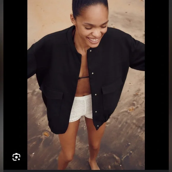 Zara long patch bomber jacket - Picture 2 of 8